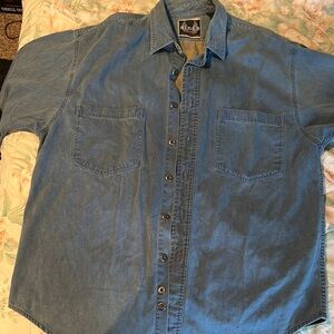 Harley-Davidson Blue Corduroy Button-Up Shirt